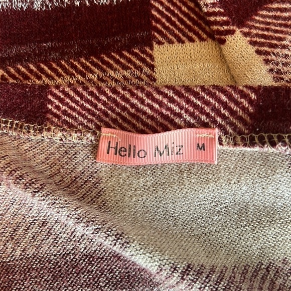 Hello Miz Plaid Overlap Sweater Knit Maternity & Nursing Top Size M - Picture 15 of 17
